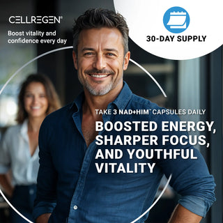 NAD+HIM® 90 Capsules |Boost Testosterone, NAD+, Stem Cell Health & Glutathione for Vitality, Energy, and Performance Cellregen