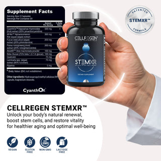 StemXR® 90 Capsules | Amplify Stem Cells, Supercharge Energy, Rejuvenate Skin, and Transform Your Vitality Cellregen